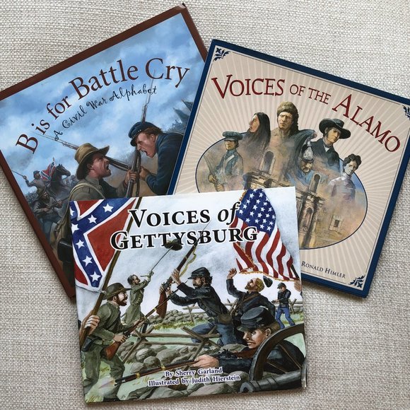 3 NEW Hardcovers: Voices of Gettysburg, Voices of The Alamo, B is for Battle Cry - Picture 1 of 10